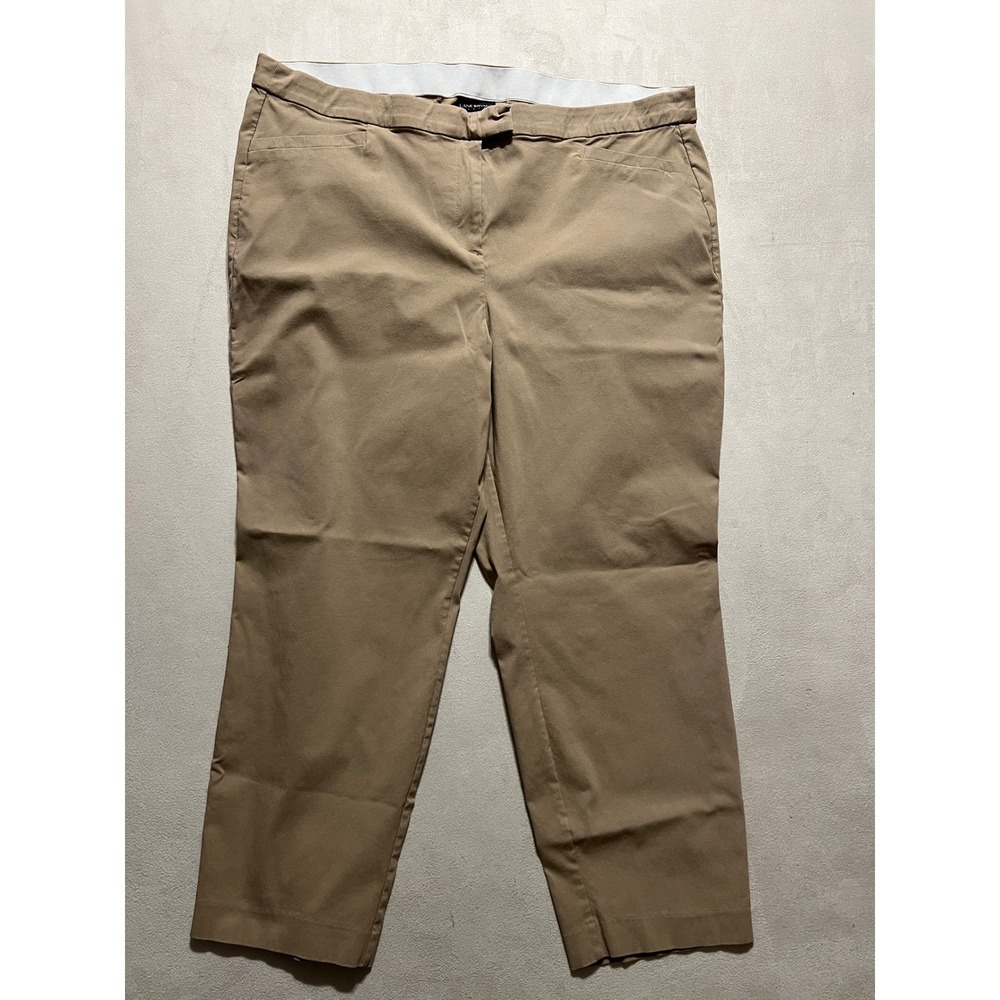 Lane Bryant Womens Beige Straight Leg Stretch Dress Pants Size 24 Khaki Chino